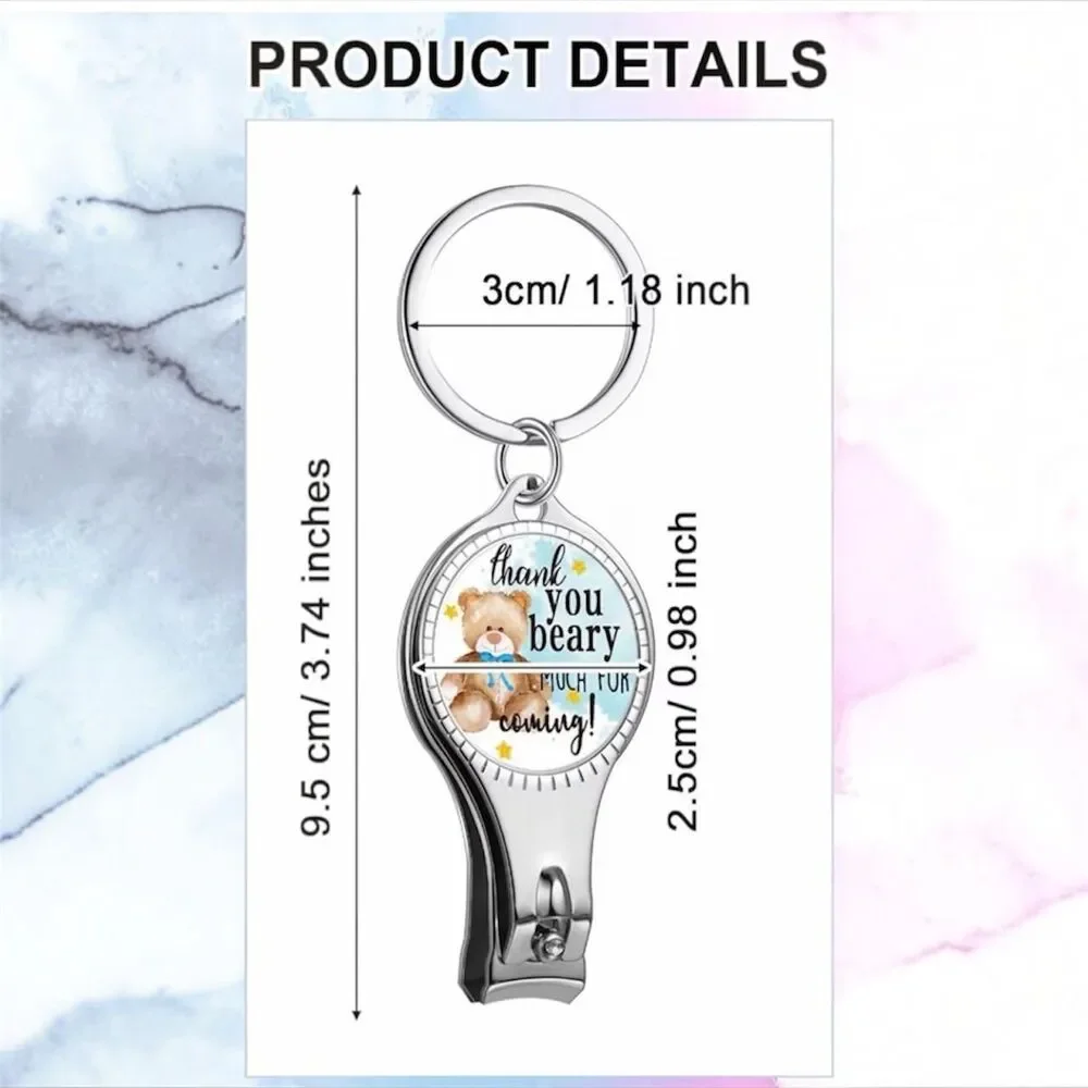 6 PCS Bear Baby Shower Favor Nail Clippers/Beer Opener- 